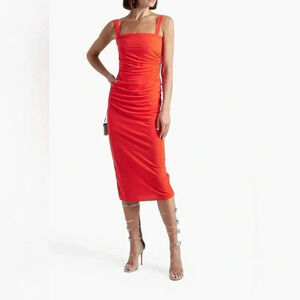 Helmut Lang Ruched Stretch Jersey Midi Dress Size Large NWT